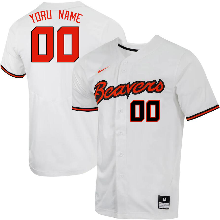 Custom Oregon State Beavers Name And Number College Baseball Jerseys Stitched-White